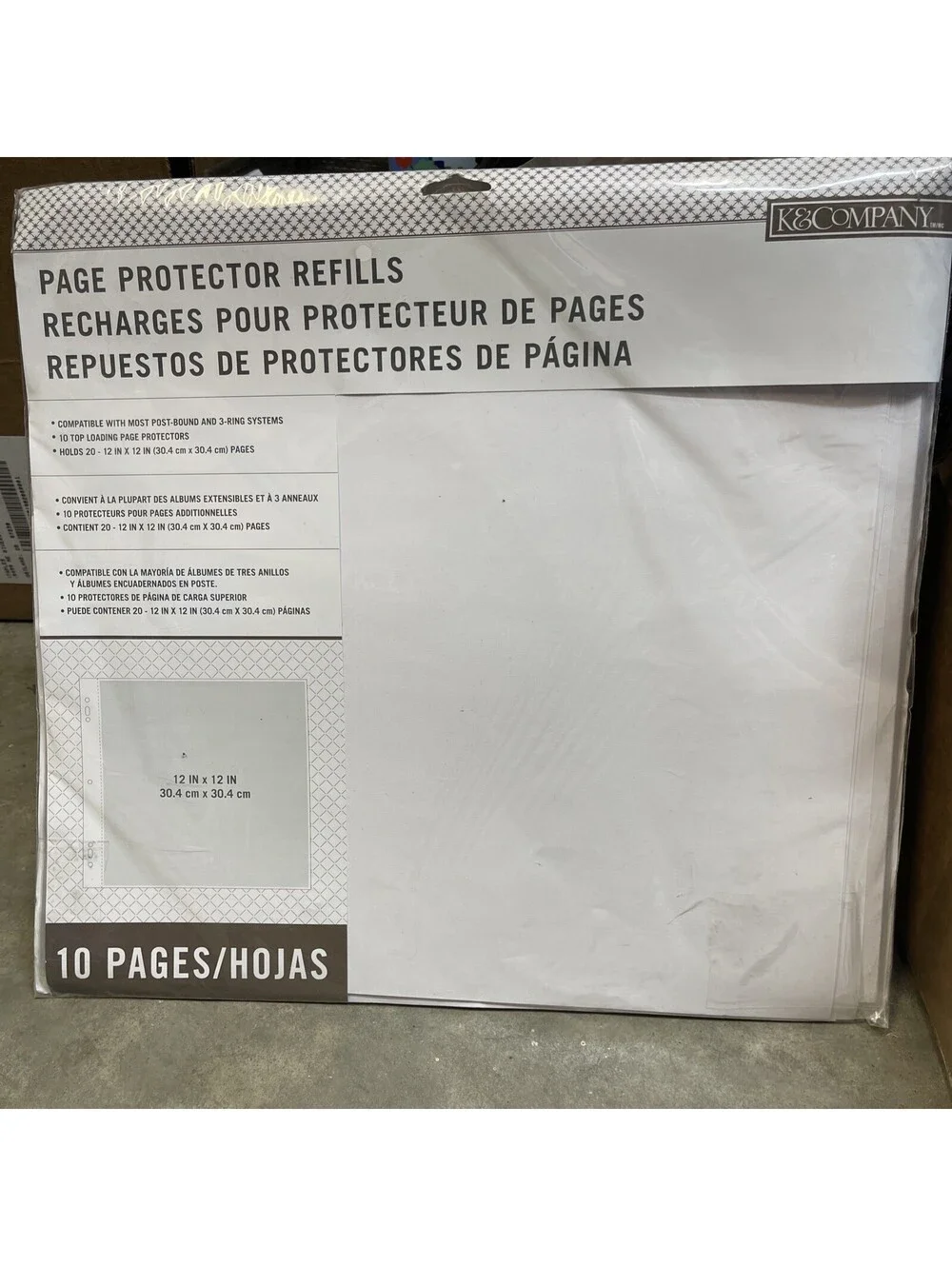 K & Company 12 X 12 Page Protector Refill 10 Pages